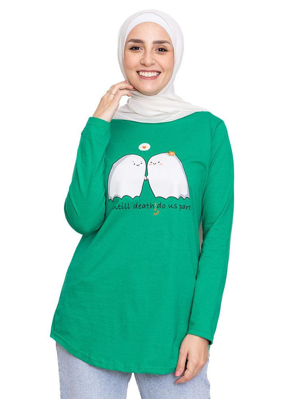 Green Printed Long - Sleeve Design 57 - Khotwh
